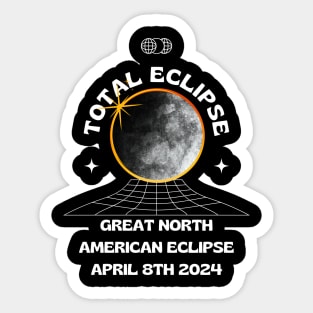 Great North American Eclipse Tour Front and Back Print Total Eclipse Solar Eclipse Tour Dates 8th April 2024 Sticker